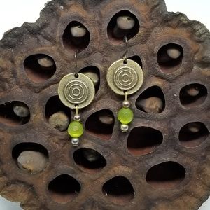 💥3for15! Petroglyph Jade Bead Earrings FrenchHook